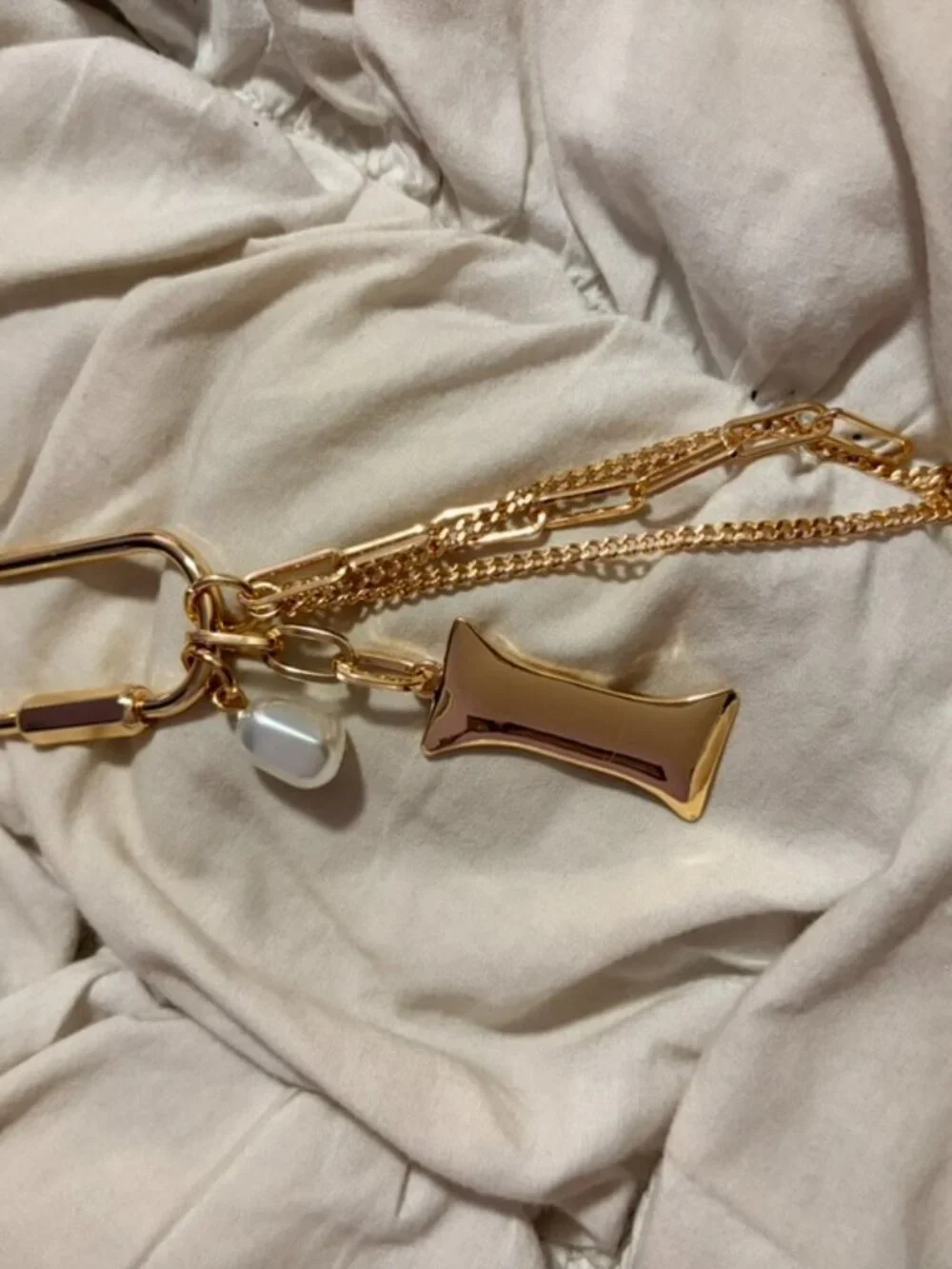 Free People Gold Tone Letter I Charm Bag Charm